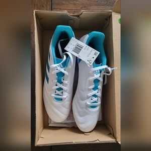 Adidas Men's White and Blue Shoes